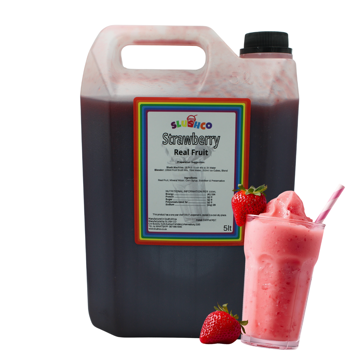 REAL FRUIT Strawberry Slush Syrup 5lt
