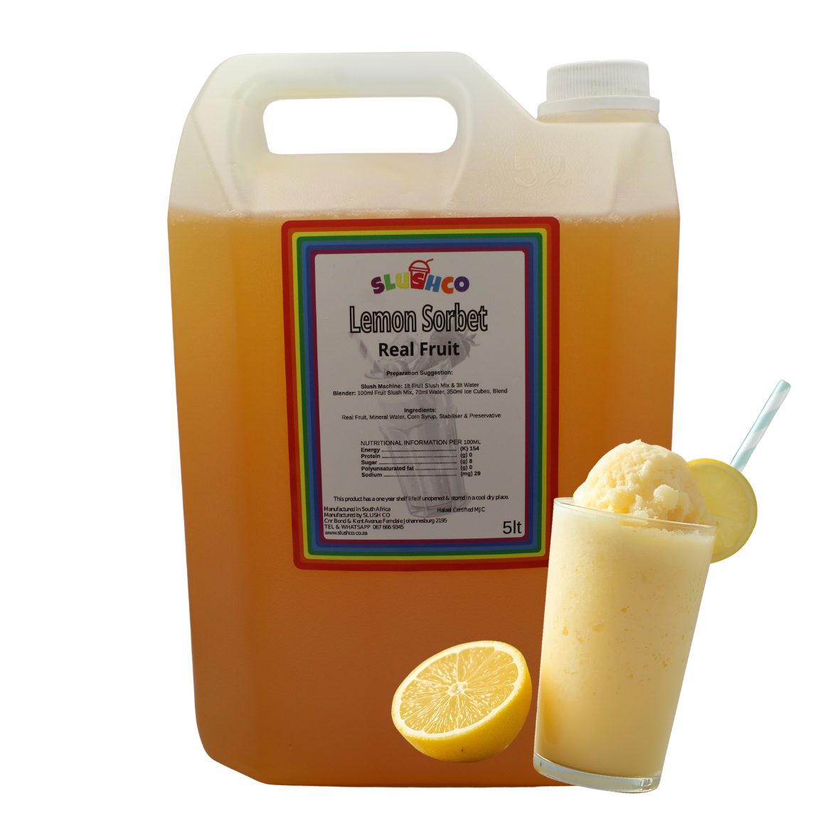 REAL FRUIT Lemon Sorbet Slush Syrup 5lt